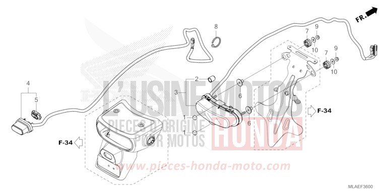 TAILLIGHT/LICENSE LIGHT for CMX 1100 "Rebel" GLINT WAVE BLUE METALLIC (B197) from 2024
